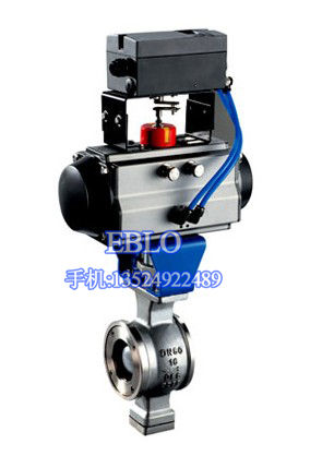 上海依博羅VQ670F氣動(dòng)對夾式V型球閥