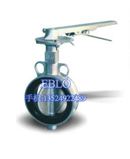 上海依博羅手柄不銹鋼對夾蝶閥