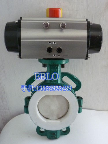 上海依博羅D671F46氣動(dòng)對(duì)夾式襯氟蝶閥